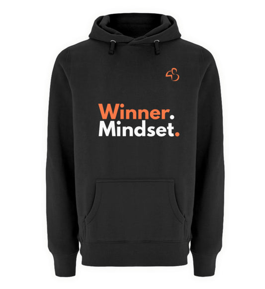 Motivational Streetwear Hoodie in Black with Pink Logo – Winner Mindset by MINDSET MERCH