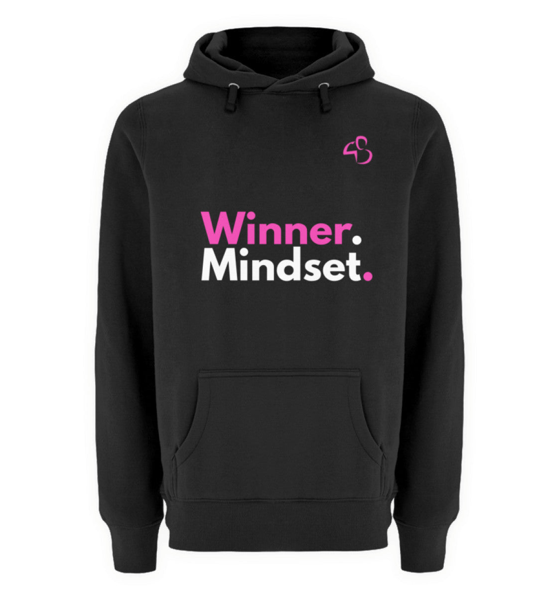 Motivational Streetwear Hoodie in Black with Pink Logo – Winner Mindset by MINDSET MERCH