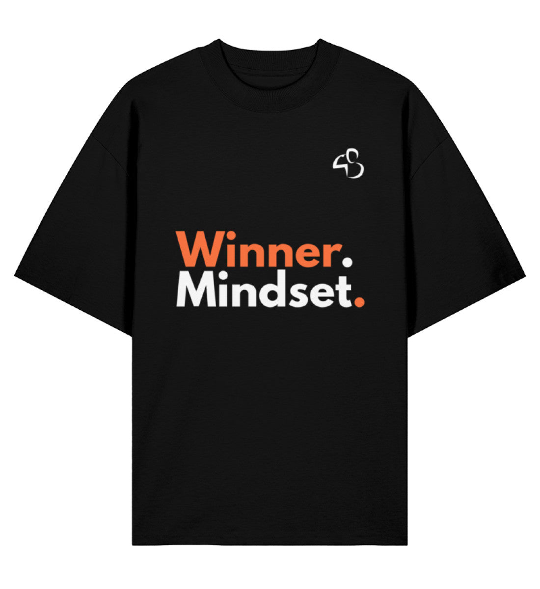 Motivational Streetwear Oversize Shirt in Black with White Logo – Winner Mindset by MINDSET MERCH